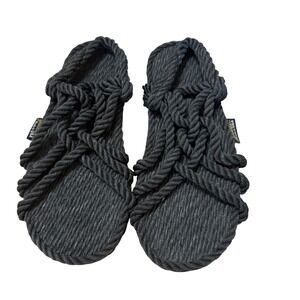Gurkees Handmade Rope Sandals Dark Gray Women Size 7 Made in USA
